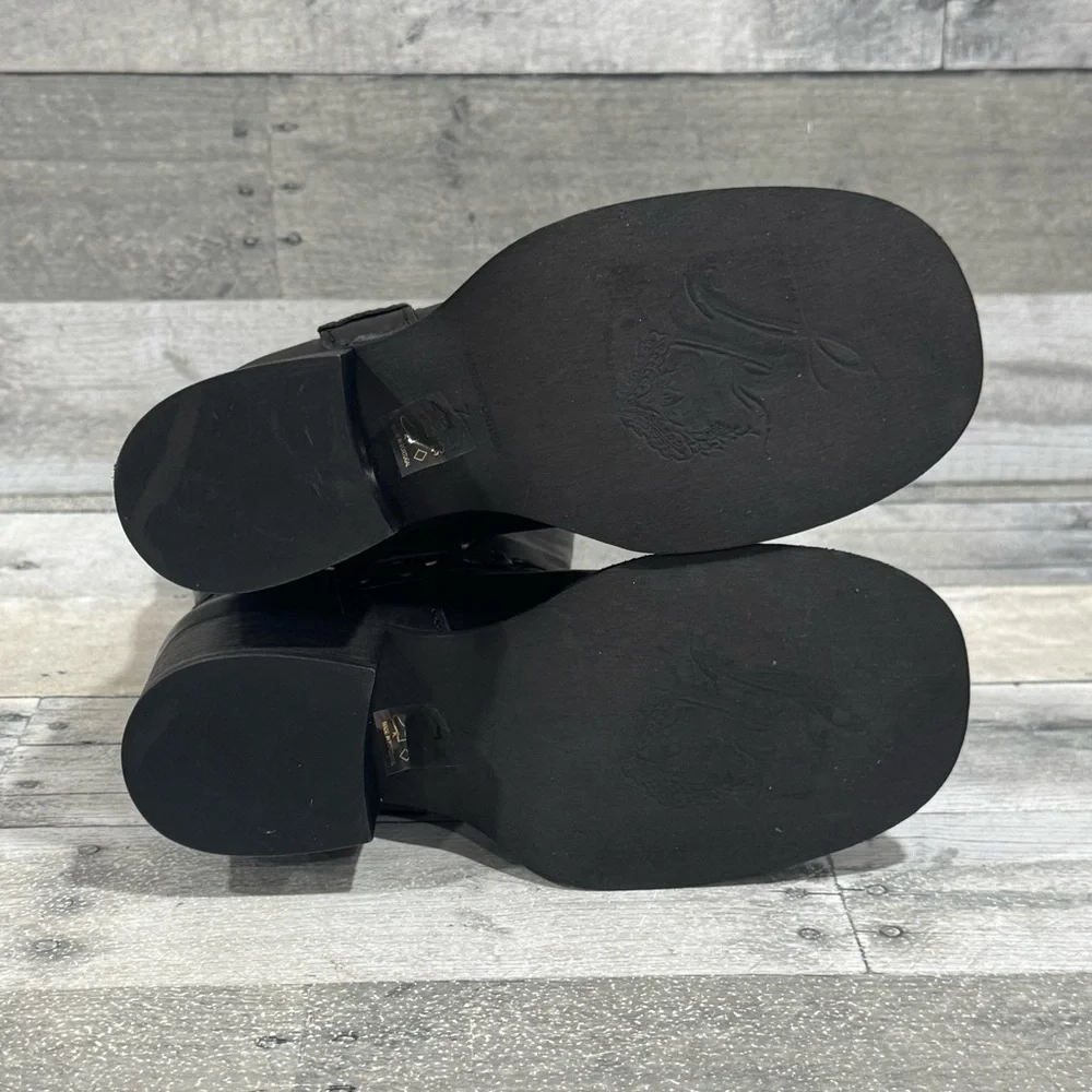 free people Anok Harness Moto Boots in Black Distressed Leather - Sz - 7 - Picture 8 of 13